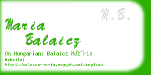 maria balaicz business card